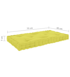 Coussin de plancher de palette Vert pomme 73x40x7 cm Coton