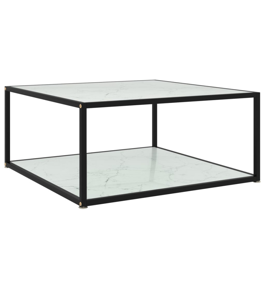 Table basse Blanc 80x80x35 cm Verre trempé