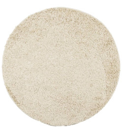 Tapis shaggy à poils longs moderne doré Ø 80 cm