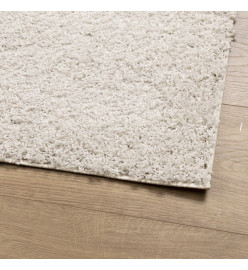 Tapis shaggy à poils longs moderne crème 140x200 cm