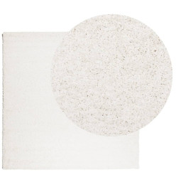 Tapis shaggy à poils longs moderne crème 240x240 cm