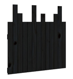 Tête de lit murale Noir 82,5x3x80 cm Bois massif de pin