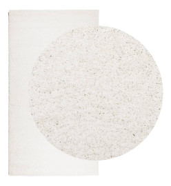 Tapis shaggy à poils longs moderne crème 60x110 cm