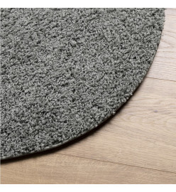 Tapis shaggy à poils longs moderne vert Ø 120 cm