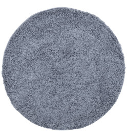 Tapis shaggy à poils longs moderne bleu Ø 100 cm