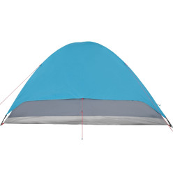 Tente de camping 6 personnes bleu 348x340x190 cm taffetas 190T