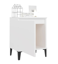 Tables de chevet avec pieds en métal 2 pcs Blanc 40x30x50 cm