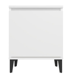 Tables de chevet avec pieds en métal 2 pcs Blanc 40x30x50 cm