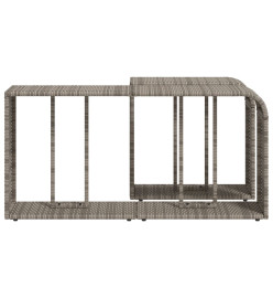 Étagères de rangement 2 pcs gris résine tressée