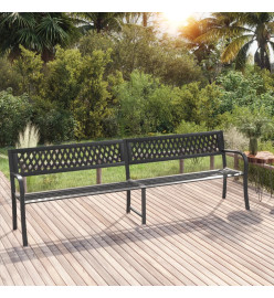 Banc double de jardin 246 cm Noir Acier