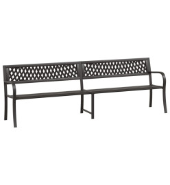 Banc double de jardin 246 cm Noir Acier