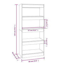 Bibliothèque/Cloison Blanc 60x30x135 cm Bois d'ingénierie