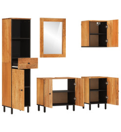 Ensemble d'armoires de salle de bain 5 pcs bois massif d'acacia