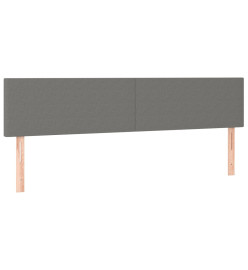 Tête de lit à LED Gris foncé 200x5x78/88 cm Tissu