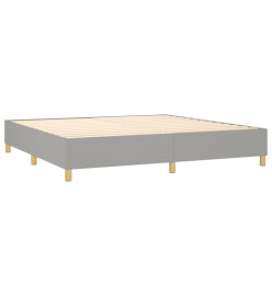 Lit à sommier tapissier avec matelas Gris clair 200x200cm Tissu