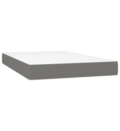 Sommier tapissier et matelas et LED Gris foncé 120x200 cm Tissu