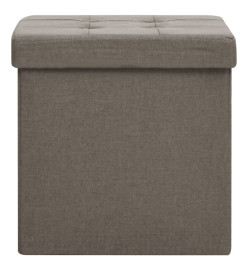 Tabourets de rangement pliables lot de 2 taupe faux lin