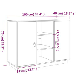 Buffet 100x40x75 cm Bois massif de pin