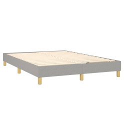 Sommier tapissier et matelas et LED Gris clair 140x190 cm Tissu