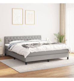 Lit à sommier tapissier avec matelas Gris clair 160x200cm Tissu