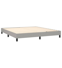 Lit à sommier tapissier avec matelas Gris clair 160x200cm Tissu