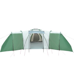 Tente de camping 12 personnes vert 840x720x200 cm taffetas 185T