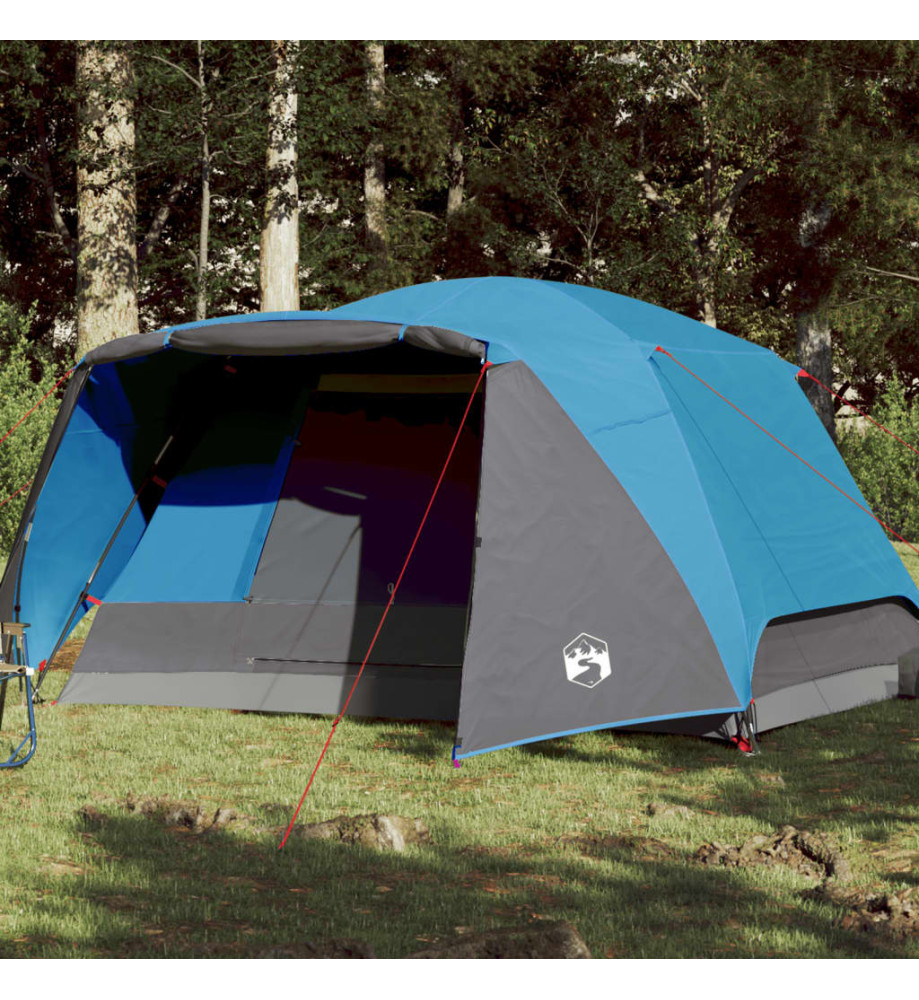 Tente de camping 4 personnes bleu 350x280x155 cm taffetas 190T