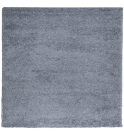 Tapis shaggy à poils longs moderne bleu 120x120 cm