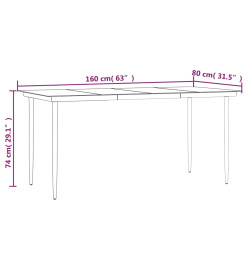 Ensemble à manger de jardin 5 pcs coussins résine tressée acier