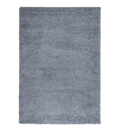 Tapis shaggy à poils longs moderne bleu 140x200 cm