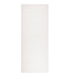 Tapis shaggy à poils longs moderne crème 80x200 cm