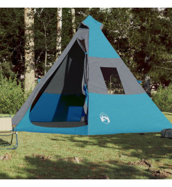 Tente de camping 7 personnes bleu 350x350x280 cm taffetas 185T