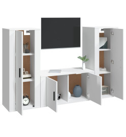 Ensemble de meubles TV 3 pcs Blanc brillant Bois d'ingénierie