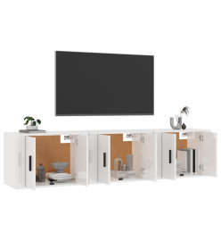 Meubles TV muraux 3 pcs blanc brillant 57x34,5x40 cm