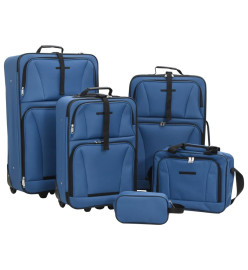 Ensemble de bagages de voyage bleu tissu