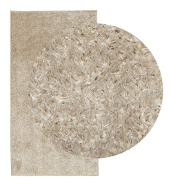 Tapis ISTAN à poils longs aspect brillant beige 100x200 cm