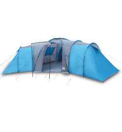 Tente de camping 12 personnes bleu 840x720x200 cm taffetas 185T