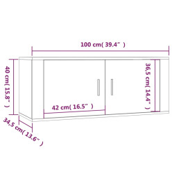 Ensemble de meubles TV 5 pcs Noir Bois d'ingénierie