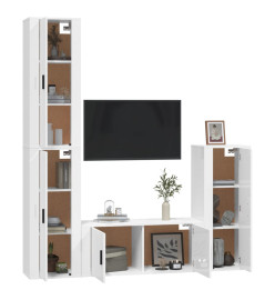 Ensemble de meubles TV 4 pcs Blanc brillant Bois d'ingénierie