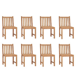 Chaises de jardin 8 pcs avec coussins Bois de teck massif