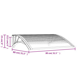 Auvent de porte Gris et transparent 80x80 cm Polycarbonate