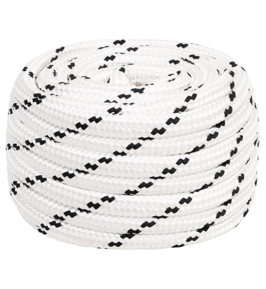 Corde de bateau tressé Blanc 16 mmx25 m Polyester