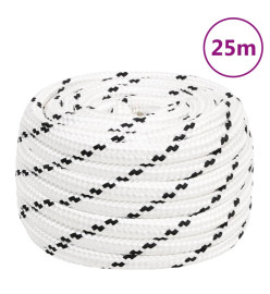 Corde de bateau tressé Blanc 16 mmx25 m Polyester