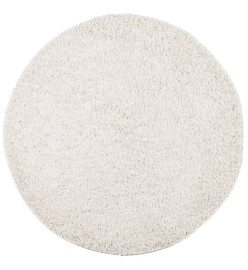 Tapis shaggy à poils longs moderne crème Ø 100 cm