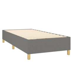 Lit à sommier tapissier avec matelas Gris foncé 100x200cm Tissu