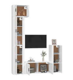 Ensemble de meubles TV 5 pcs Blanc brillant Bois d'ingénierie