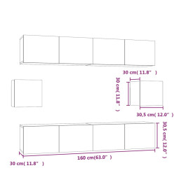 Ensemble de meubles TV 6 pcs Chêne fumé Bois d'ingénierie