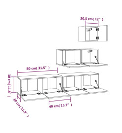 Ensemble de meubles TV 4 pcs Chêne fumé Bois d'ingénierie