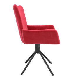 Chaises pivotantes salle à manger 2 pcs Rouge bordeaux Velours