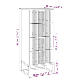 Buffet haut blanc 40x30x95 cm bois d'ingénierie